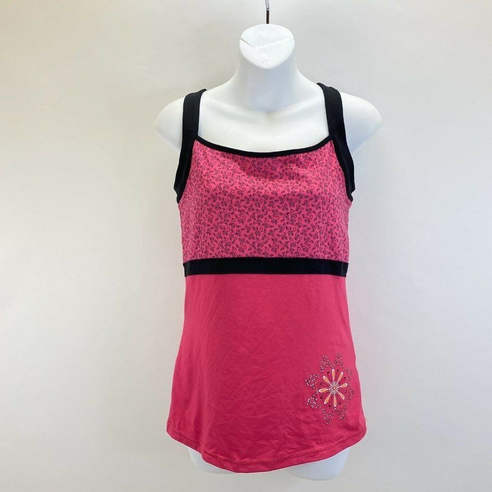 Bolle Pink Floral Pattern Activewear Tank Top